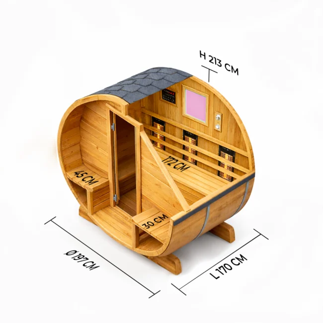 Une autre vision de Infrarood Barrelsauna Canopy