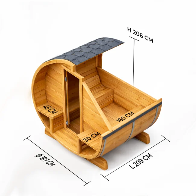 Une autre vision de Barrelsauna TR210 - Halfglas